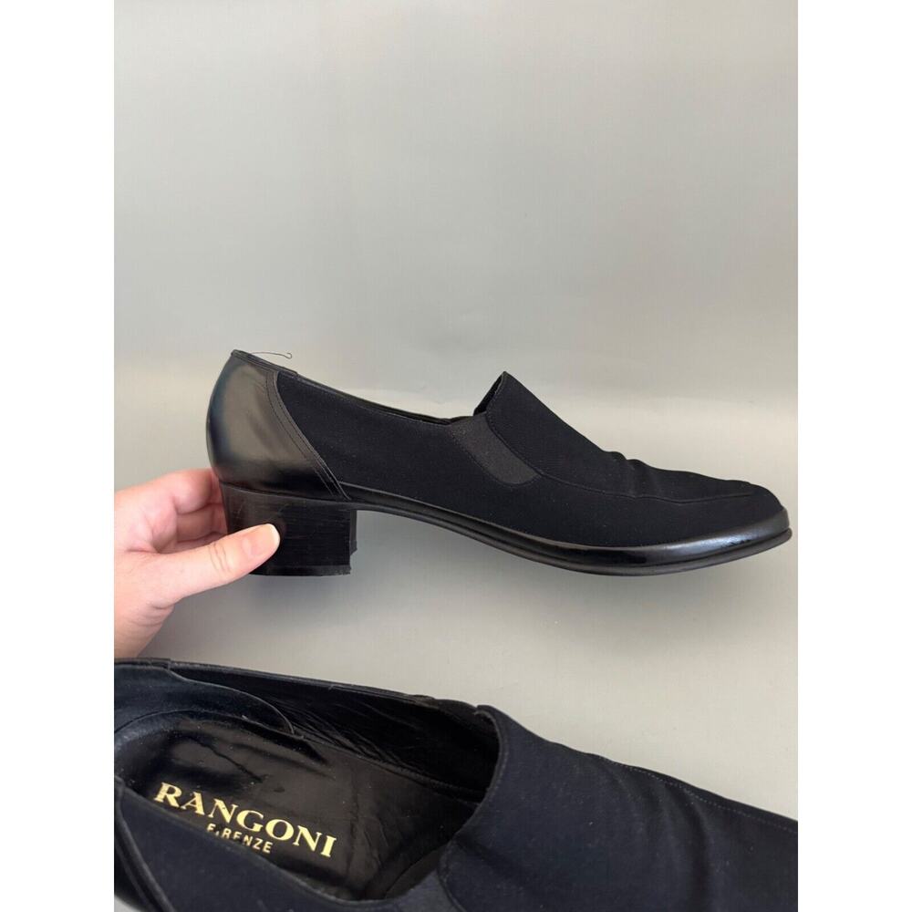 Rangoni Firenze Loafers Black Fabric & Leather Trim Women’s 11 N Made in Italy - Picture 2 of 7